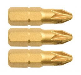 FORTUM-KITO hrot křížový sada 3ks, PZ 3x25mm, S2-Titan. úprava, FORTUM-KITO, hrot křížový sada 3ks, PZ 3x25mm, S2-Titan. úprava,