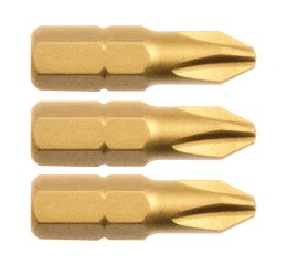 FORTUM-KITO hrot křížový sada 3ks, PH 2x25mm, S2-Titan. úprava, FORTUM-KITO, hrot křížový sada 3ks, PH 2x25mm, S2-Titan. úprava,