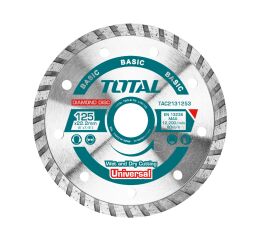 TOTAL Kotouč diamantový řezný, Turbo, suché i mokré řezání, 125x22,2mm (TAC2131253)
