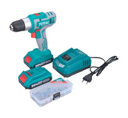 TOTAL vrtací šroubovák aku, 20V Li-ion (2x), 2000mAh, v tašce, sada 47ks (TDLI2002E)