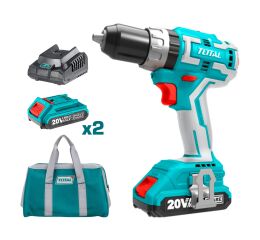 TOTAL Vrtací šroubovák aku s příklepem, Brushless, 2000mAh, industrial (TIDLI20608)