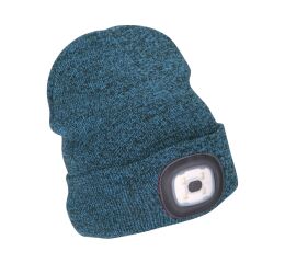 EXTOL čepice s čelovkou 4x45lm, USB nabíjení, modrá/černá, univerzální velikost (43463)