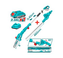 TOTAL Pila na větve a nůžky na živé ploty, AKU, 20V LI-ION, 1x baterie, 1x nabíječka (TPTS201681)