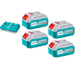 TOTAL Sada baterií a nabíječky, 20V Li-ion, 4000mAh, industrial (TFBCLI20244)