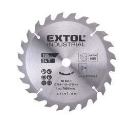 EXTOL kotouč pilový s SK plátky, 185x1,8x16mm, 24T (8791826A)