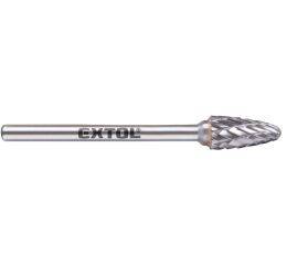 EXTOL INDUSTRIAL fréza karbidová, kulatý oblouk, ?6x13mm, ?stopky 3mm, sek střední (double-cut) (8703853)