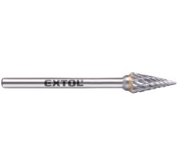 EXTOL INDUSTRIAL fréza karbidová, konická-jehlan, ?6x13mm, ?stopky 3mm, sek střední (double-cut) (8703893)