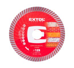 EXTOL PREMIUM kotouč diamantový řezný, turbo - suché i mokré řezání, O 125x22,2x2mm (8803052)