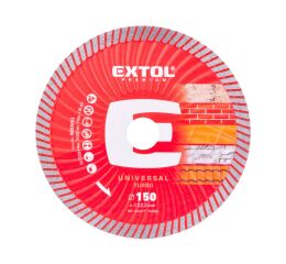 EXTOL PREMIUM kotouč diamantový řezný, turbo - suché i mokré řezání, O 150x22,2x2,4mm (8803053)