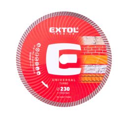 EXTOL PREMIUM kotouč diamantový řezný, turbo - suché i mokré řezání, O 230x22,2x2,6mm (8803055)