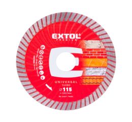 EXTOL PREMIUM kotouč diamantový řezný, turbo - suché i mokré řezání, O 115x22,2x2mm (8803051)