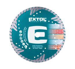 EXTOL INDUSTRIAL kotouč diamantový řezný, turbo Grind Cut, suché i mokré řezání, O 230x22,2x2,6mm (8703065)
