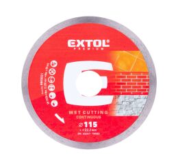 EXTOL PREMIUM kotouč diamantový řezný celoobv. EXTRA tenký - mokré řezání, O 115x22,2x1,1mm (8803021)