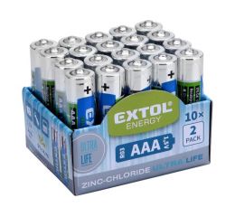 EXTOL baterie zink-chloridové, 20ks, 1,5V AAA (R03) (42002)