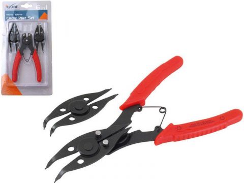 EXTOL kleště seegerové HEAVY DUTY 6 v 1, koncovky: 2xpřímé, 1xzahnuté pod úhlem 45° a 90°, CrV, EXTOL CRAFT (10292)