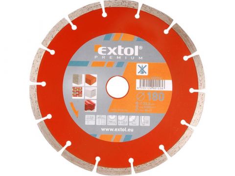 EXTOL kotouč diamantový řezný segmentový, 180x22,2mm, suché řezání, EXTOL PREMIUM (108714)