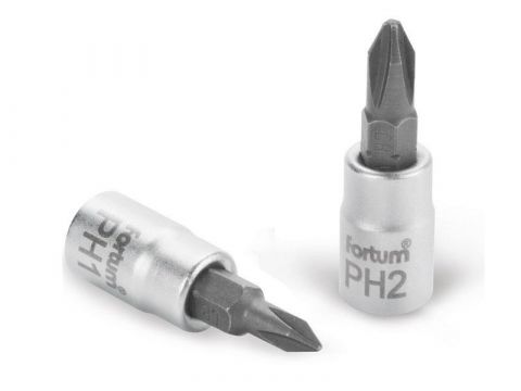 FORTUM hlavice zástrčná šroubovák PH, 1/4', PH2, L 37mm, CrV/S2, FORTUM (4701812)