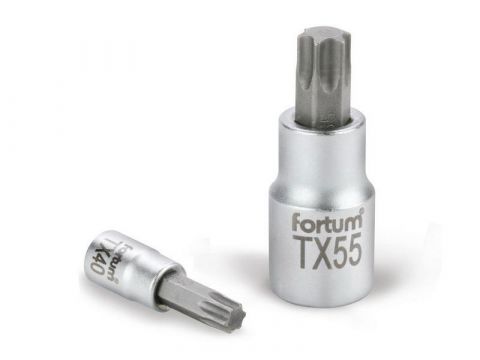 FORTUM hlavice zástrčná TORX, 1/2', TX20, L 55mm, CrV/S2, FORTUM (4700720)