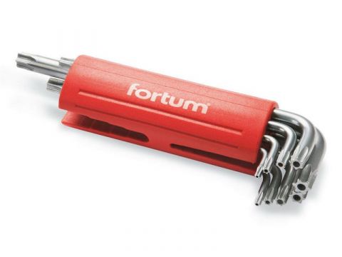 FORTUM L-klíče TORX vrtané, 9ks, T10-15-20-25-27-30-40-45-50, 61CrV5, FORTUM (4710200)
