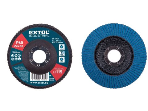 EXTOL kotouč lamelový šikmý, P60, 115mm, sklotextilní podložka, zirkon, EXTOL PREMIUM (8803406)