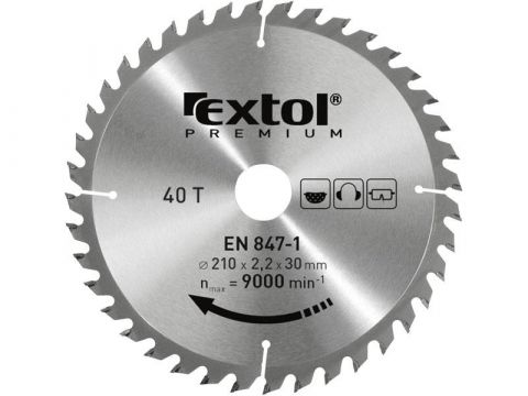 EXTOL kotouč pilový s SK plátky, 125x1,3x22,2mm, 40T, šířka SK plátků 2,8mm, EXTOL PREMIUM (8803207)