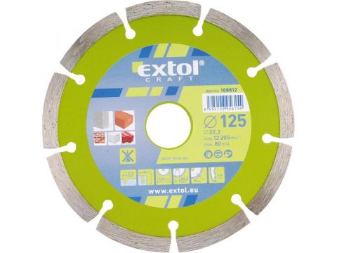 EXTOL kotouč diamantový řezný segmentový, 115x22,2mm, suché řezání, EXTOL CRAFT (108811)