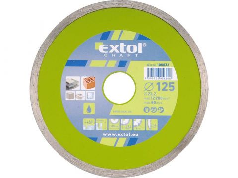 EXTOL kotouč diamantový řezný celoobvodový, 230x22,2mm, mokré řezání, EXTOL CRAFT (108835)