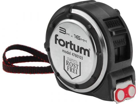 FORTUM metr svinovací, 3m, š. pásku 16mm, nerez, FORTUM (4780103)