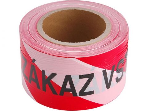 EXTOL páska výstražná červeno-bílá ZÁKAZ VSTUPU, 75mm x 250m, EXTOL CRAFT (9568)