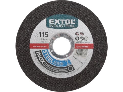 EXTOL kotouč řezný na ocel/nerez, 115x1,0x22,2mm, EXTOL INDUSTRIAL (8701000)