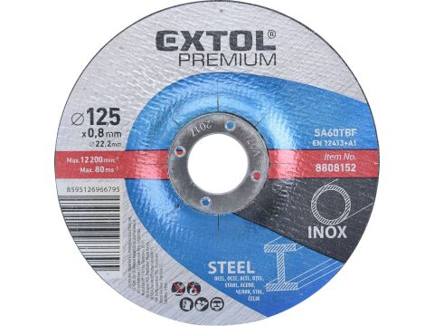EXTOL kotouč řezný na ocel/nerez, 125x0,8x22,2mm, EXTOL PREMIUM (8808152)