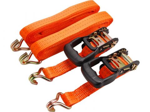 EXTOL pásy upínací ráčnové s háky, sada 2ks, 5m x 35mm, max. 2000kg, pevnost pásu: při opásání 2000 daN, v tahu 1000 daN, PES, E