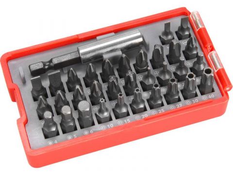 EXTOL hroty, sada 33ks, magnetický držák hrotů, CrV, EXTOL PREMIUM (8819641)