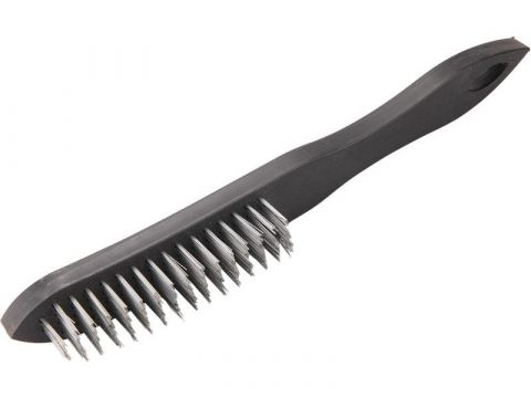 EXTOL kartáč ocelový, 4řadý, plast. rukojeť, 290mm, ocel drát S 0,22mm, 4x15řad, PP rukojeť, PP,ocel, EXTOL CRAFT (1854)