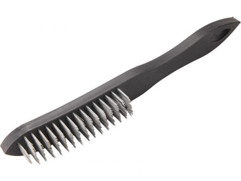 EXTOL kartáč ocelový, 5řadý, plast. rukojeť, 290mm, ocel drát S 0,22mm, 5x15řad, PP rukojeť, PP,ocel, EXTOL CRAFT (1855)