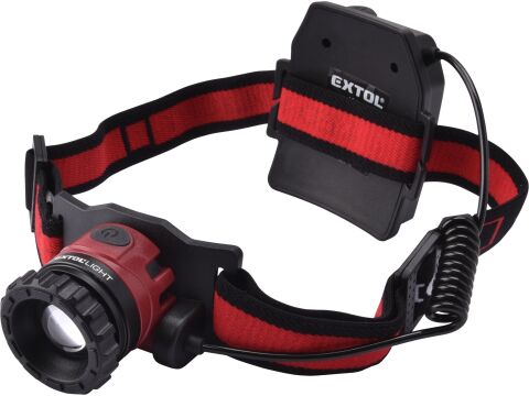 EXTOL čelovka 450lm CREE XPL, nabíjecí, USB, 10W CREE XPL, funkce ZOOM (43190)