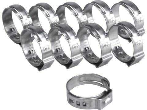 EXTOL spona na hadici, 10ks, Ř21mm, INOX (8865178)