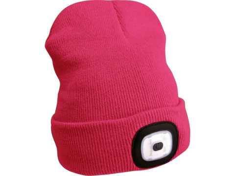EXTOL čepice s čelovkou, nabíjecí, USB, růžová, univerzální velikost (43193)