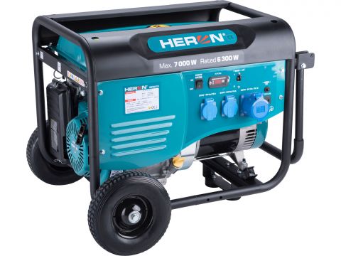HERON elektrocentrála benzínová 7,0kW/15HP, pro svařování, podvozek (8896419)