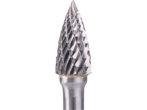 EXTOL fréza karbidová, ostrý oblouk, pr.10x20mm/stopka 6mm,sek střední(double-cut) (8703764)