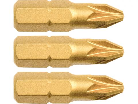 FORTUM-KITO hrot křížový sada 3ks, PZ 2x25mm, S2-Titan. úprava, FORTUM-KITO, hrot křížový sada 3ks, PZ 2x25mm, S2-Titan. úprava,