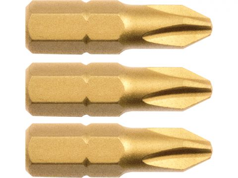FORTUM-KITO hrot křížový sada 3ks, PH 2x25mm, S2-Titan. úprava, FORTUM-KITO, hrot křížový sada 3ks, PH 2x25mm, S2-Titan. úprava,