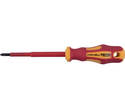 EXTOL šroubovák elektrikářský, PH1x100mm, VDE, CrV (53081)