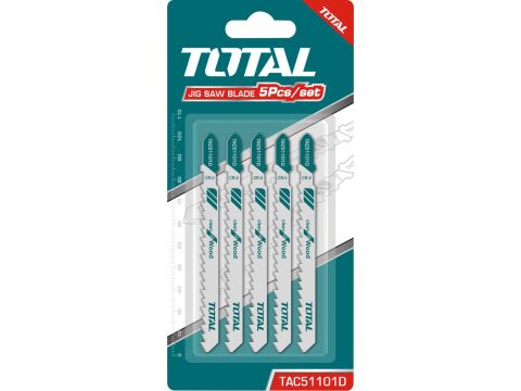 TOTAL Plátky do přímočaré pily, dřevo, 5ks, délka řezací plochy 75mm, HCS (TAC51101D)