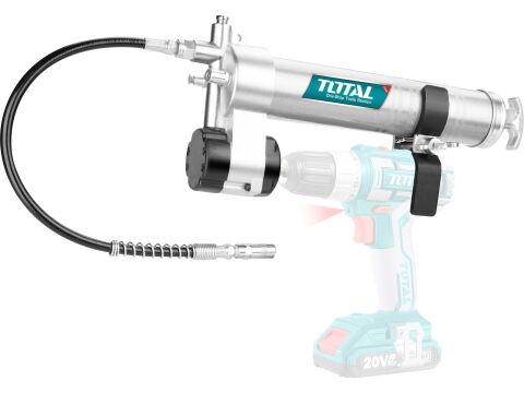 TOTAL Přídavná mazací pistole, industrial, objem 400ml, doporučený pracovní tlak 4 000psi, maximální tlak 8 000psi,, Hliník (TGU