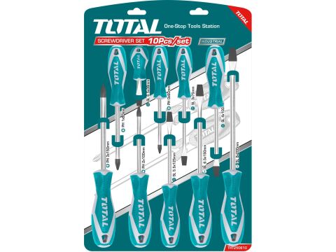 TOTAL šroubováky, sada 10ks, industrial, CrV (THT250610)