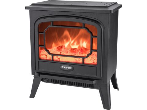 EXTOL krb elektrický s plápolajícím ohněm LED a topením, 1800W (43420)