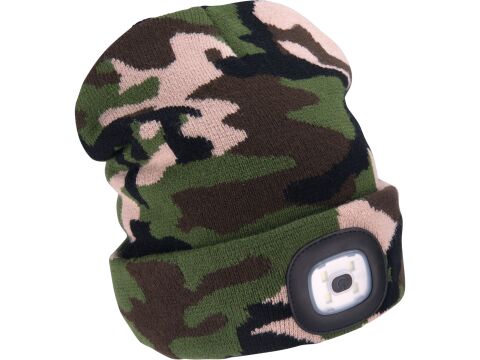 EXTOL čepice s čelovkou 4x45lm, USB nabíjení, maskovací, univerzální velikost (43464)