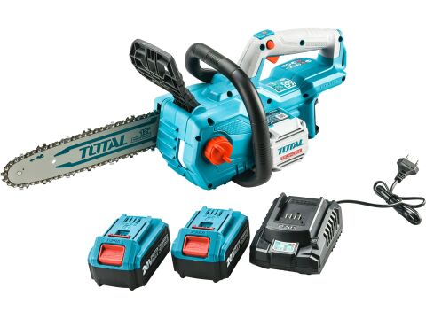 TOTAL Pila řetězová aku 900W, BRUSHLESS, 20V Li-ion, 4.0Ah (2x), nabíječka, 30cm (TGSLI201286)