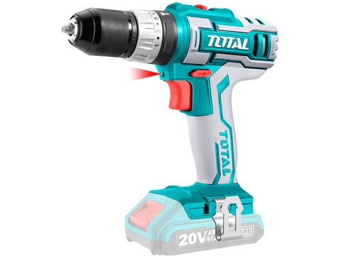 TOTAL Vrtací šroubovák AKU s příklepem, 20V Li-ion (2x), 2000mAh, Sada 50ks, industrial (TIDLI2002)